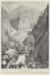 The Indian Frontier Rising, the Northamptons Coming in Sight of the Bodies of Their Comrades Who Were Killed in the Saran Sar Reconnaissance